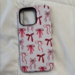 Pink and Red Bow iPhone 13 Pro Case